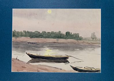 Дородницын Вениамин Павлович (1908-1984). 
Лодки у берега. Середина - вторая половина ХХ века.