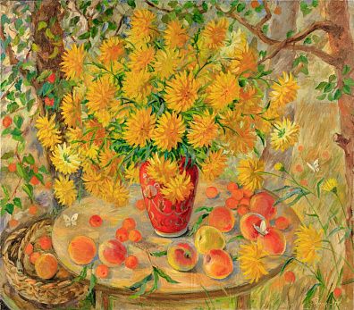 Гарвардт Инесса Фридебертовна (1938-2021). Золотые шары. 1987.