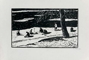 Загрядский Геннадий Тимофеевич (1923-2008). 
Зимняя рыбалка. 1972.