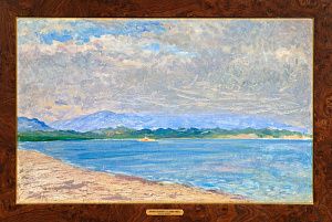 Нисский Георгий Григорьевич (1903-1987). Черноморское побережье. Корабль на рейде. 1960-е (после 1961).