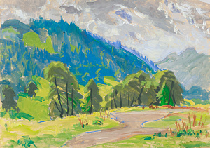 Двоскин Давид Залманович (1912-1985).Горный пейзаж. 1970-е.