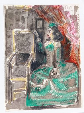 Пикассо Пабло (Picasso Pablo) (1881-1973). Жаклин. Лист из серии "Торос и Торрерос". 1961.